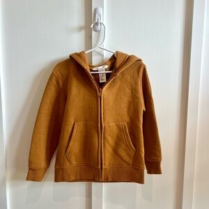 Boys H&M Brown Orange Zippered Hoodie Jacket | Size 5T 6